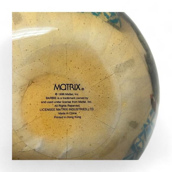 Holiday Barbie Christmas Ornament 3.5" Round Decoupage by Matrix in 1996 Vintage - Picture 7 of 16